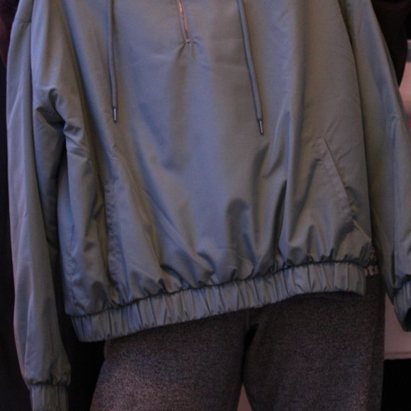 Hooded Turquoise Windbreaker - Picture 3 of 4